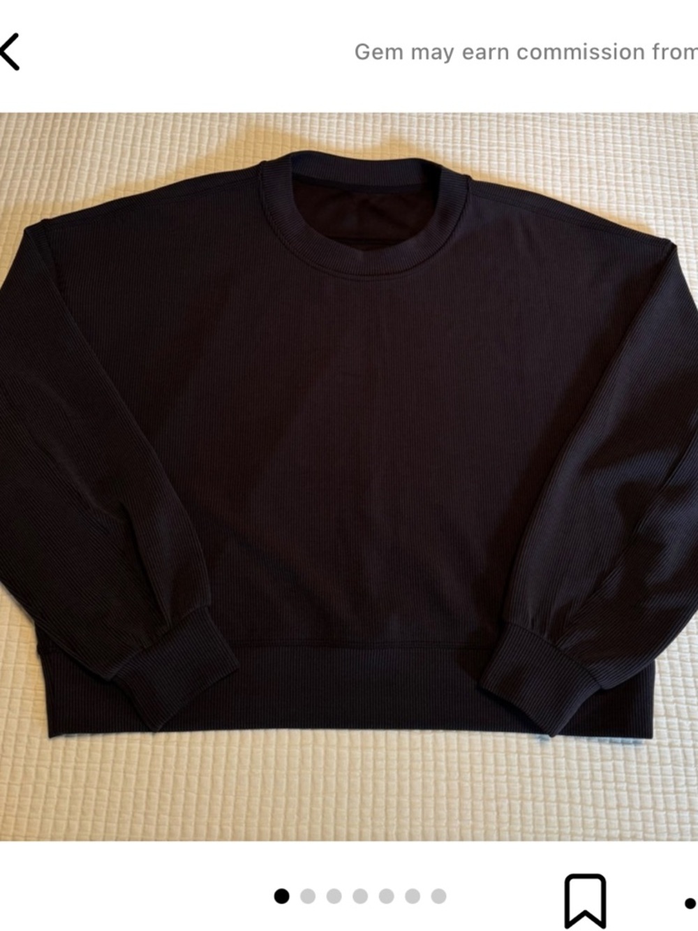 Lululemon Ribbed Softstreme Perfectly Oversized Cropped Crew - Picture 2 of 9